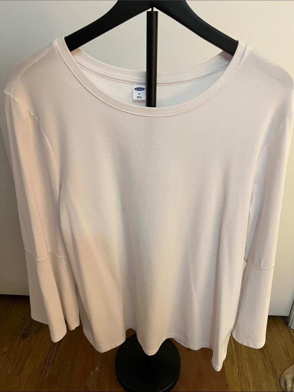 Old Navy White Long Sleeve Crewneck Top Bell Sleeves